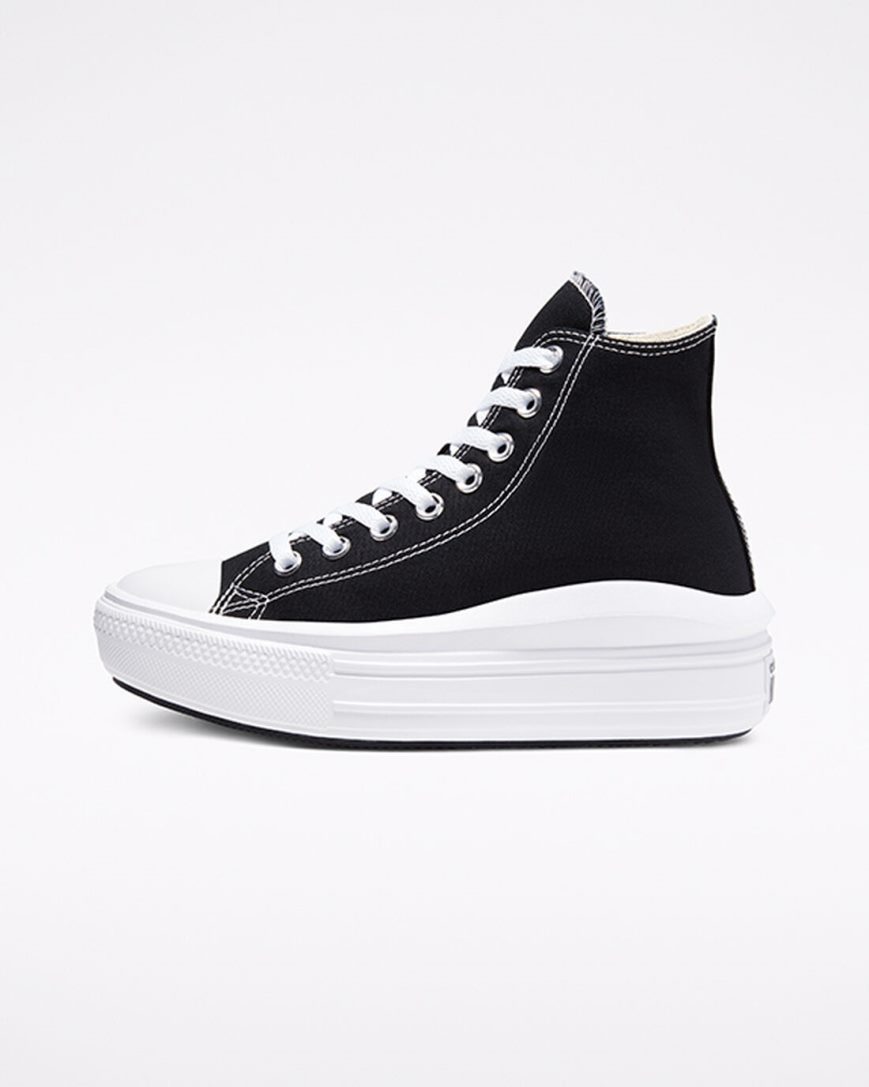 Women's Converse Chuck Taylor All Star Move High Top Platform Shoes Black / Beige White | AU 860CEX